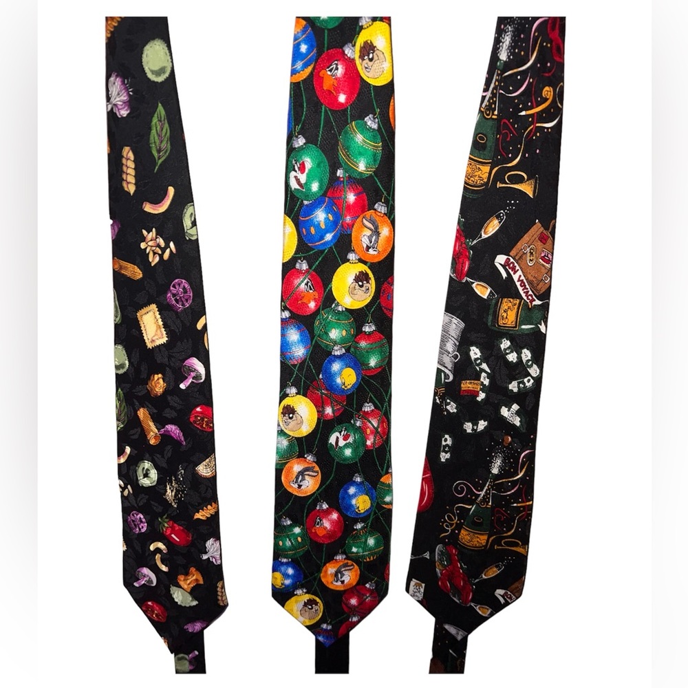 Nicole Miller & Looney Tunes Tie Lot 🦎🌵